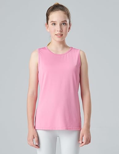 Miniatura 3 de Paquete de 4 camisetas deportivas sin mangas para niñas y jóvenes, ajuste seco, con tecnología de rendimiento activo