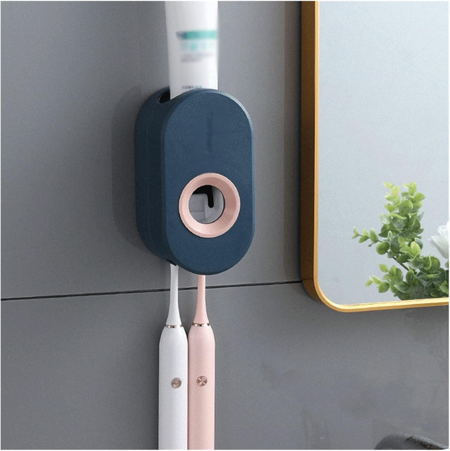 Wall-Mounted Toothpaste Holder Toothbrush Rack Wall Suction Toothpaste Squeezer(E)