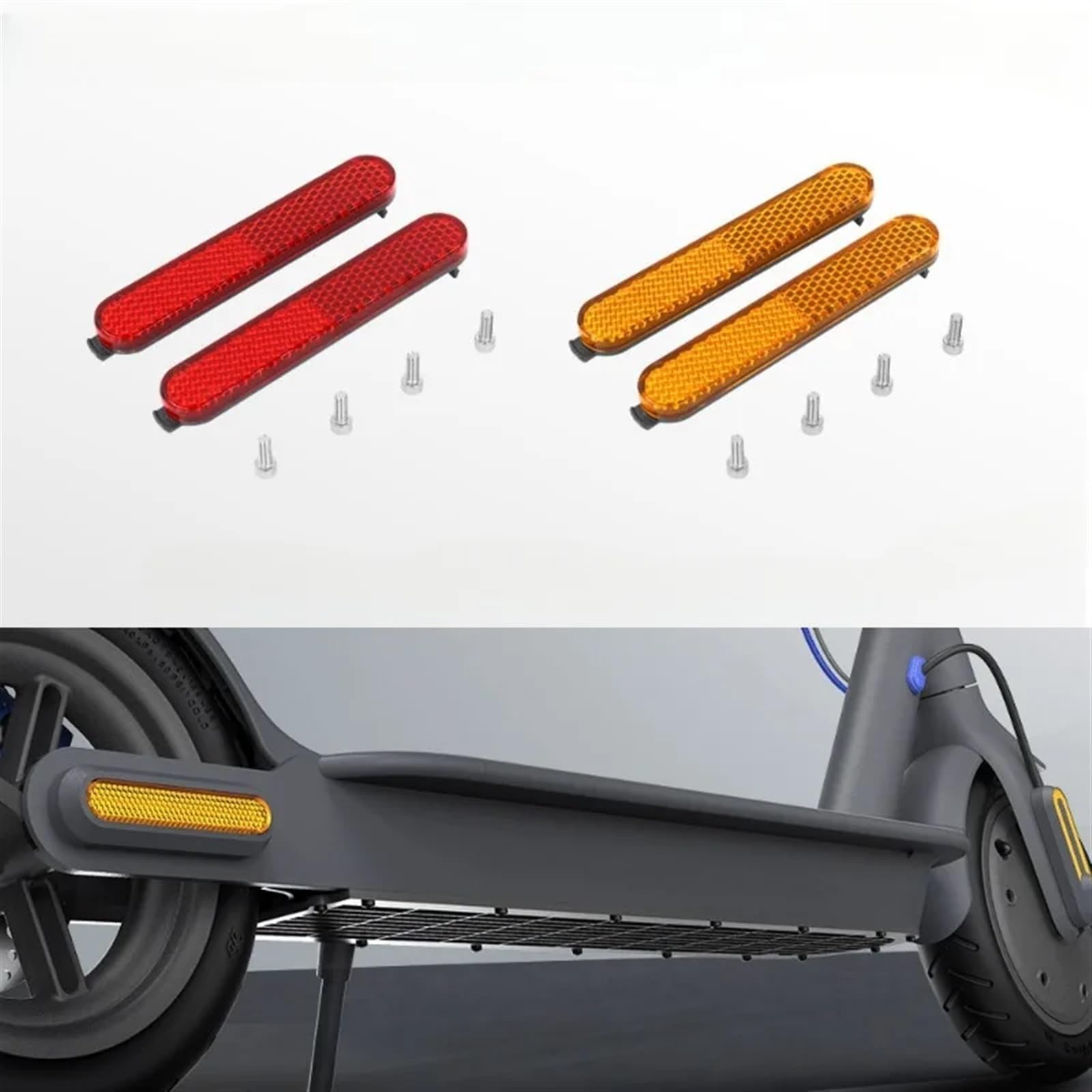Couvre-Roues Avec Bandes Réfléchissantes Rouge Pour Trottinette Xiaomi M365, Pro, 1S, Essential... - 8