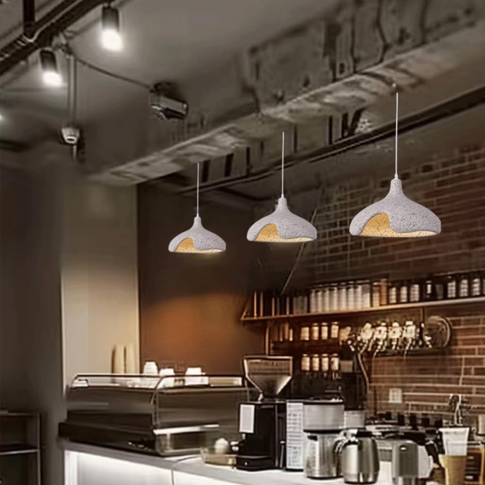Lampa wisząca ze styropianu o wysokiej gęstości, regulowana podstawa E27, kształt kamienisty, w stylu Wabi-Sabi, idealna na wyspę kuchenną, do biura, na balkon, kawiarnię lub winiarnię.