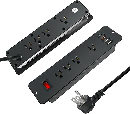 Miniatura 3 de USB C empotrable regleta de alimentación de carga rápida estación de energía de escritorio tamaño doble para mesa de escritorio encimera