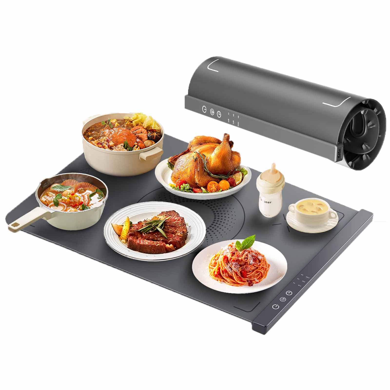 Tapis chauffant alimentaire 350W gris de grande surface avec minuterie
