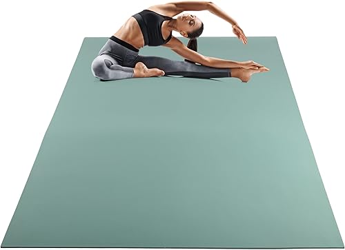 Miniatura 1 de Large Yoga Mat - 6x4 Wide Exercise Mat - 8mm Thick Non-Slip Workout Mat