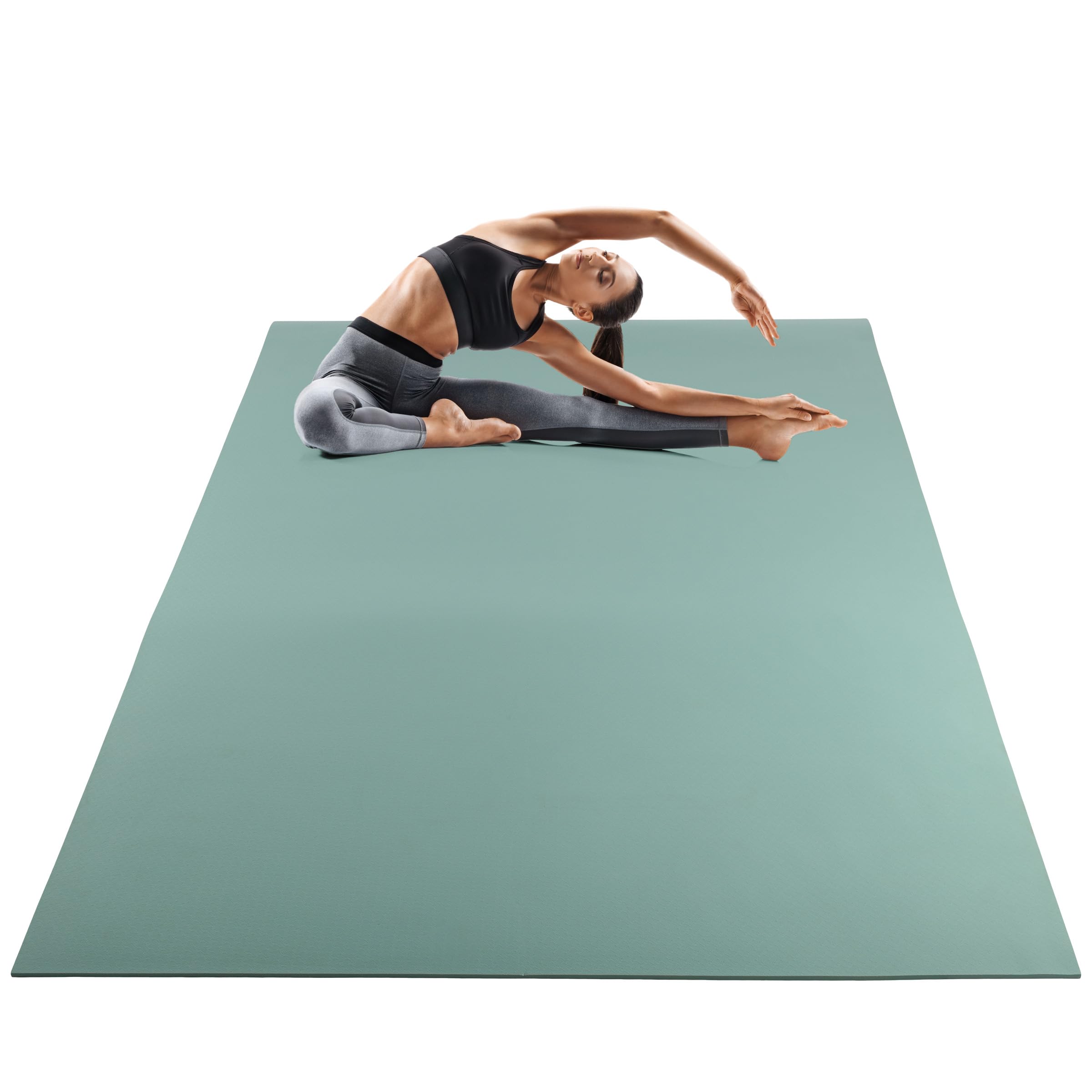 Large Yoga Mat - 6’x4’ Wide Exercise Mat - 8mm Thick Waterproof Non-Slip Workout Mat - Gym Flooring for Home Gym Studio Workouts, Pilates, Stretching and Meditation - Fitness Mat by Wakeman