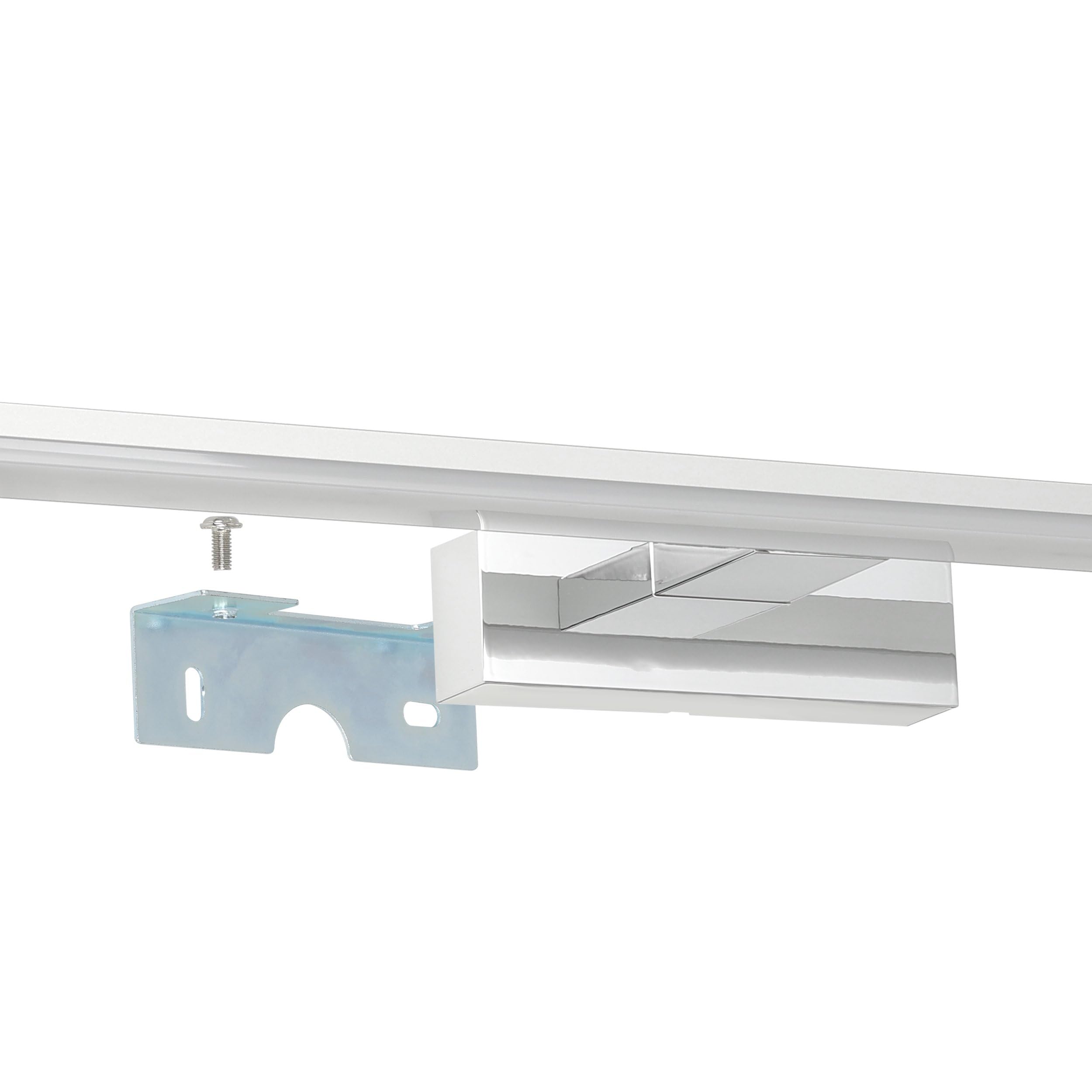 Eglo LED Aplique de Pared Pandella 1, Lámpara de Espejo LED de Aluminio | Lámpara de baño cromada, plata, blanca, lámpara LED resistente a la humedad, blanco neutro, IP44, L 60 cm