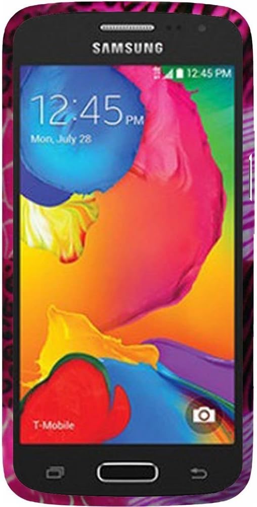 HR Wireless Rubberized Design Case for Samsung Galaxy Avant - Retail Packaging - Pink Exotic Skins