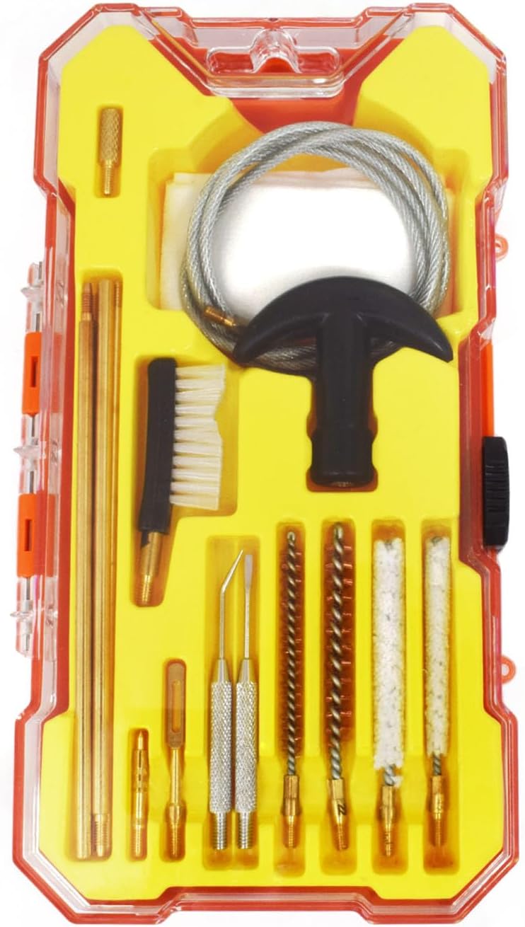 Airgun Cleaning Kit .177 Cal & .22 Cal with Cotton Mop Bronze Brushes Flex Cable Brass Cleaning Rods with Picks
