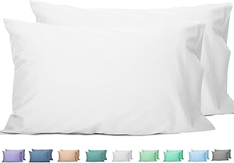 Sunflower King Pillowcases Set of 2, 100% Cotton King Pillow Cases 2, 20×40 inches Bright White, Soft and Breathable