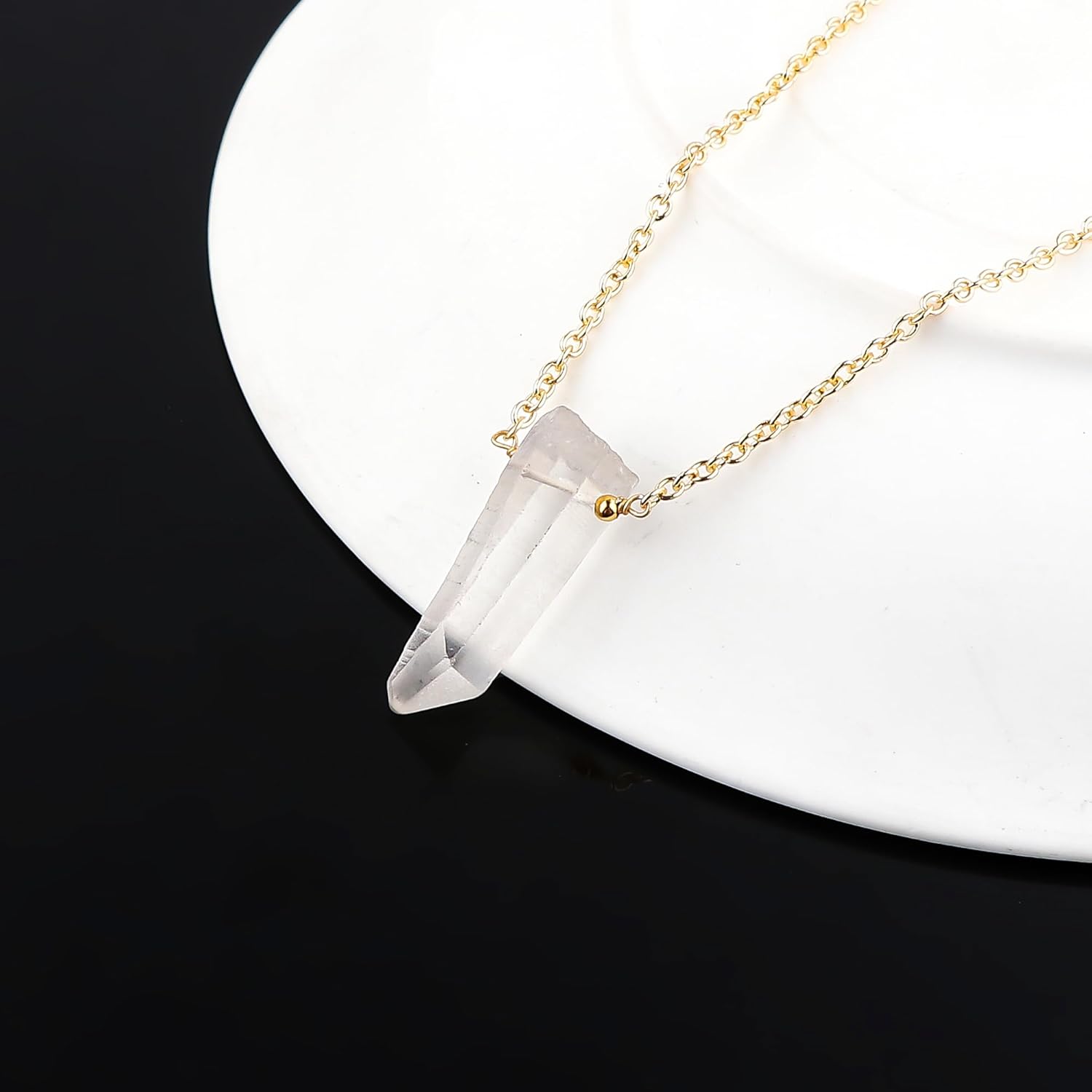 Natural Raw Gemstone Pendant Necklace Rough Crystal Necklace Handmade Jewelry Jewelry for Women Adjustable Gold Plated Chain 18 Inch