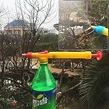 Das Sprühgerät kann mit jeder normalen Plastikgetränkeflasche wie Coca-Cola-Flasche und Mineralwasserflasche verbunden werden