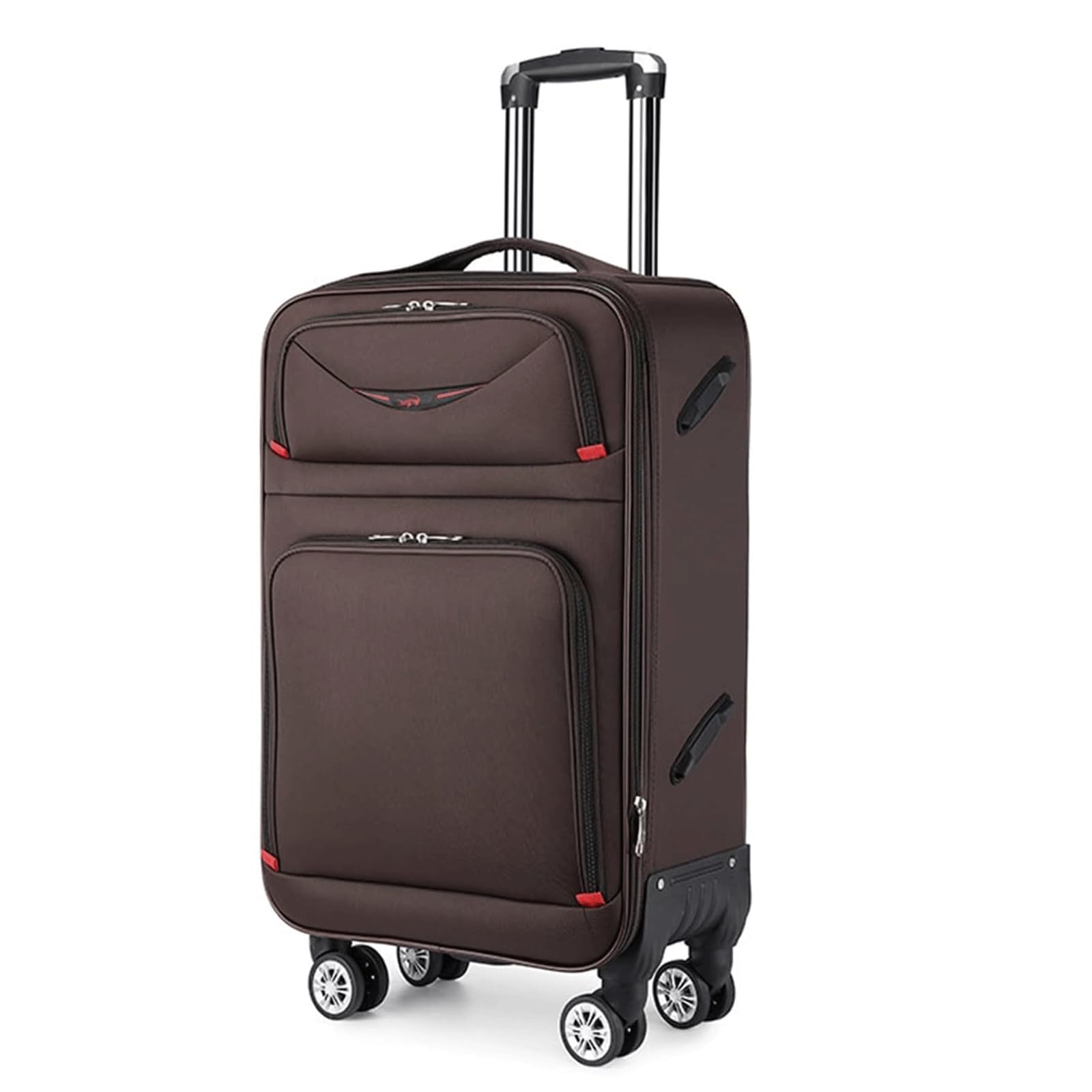 Equipaje con Ruedas, Maleta de Mano de Tela Oxford Resistente al Desgaste, Maleta con Ruedas retráctil, Maleta de Viaje de Negocios(Coffee 22inch)