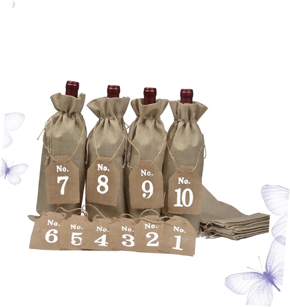 KICHOUSE 20pcs Red Wine Tasting Wine Bottle Cover Drawstring Party Decorations for Wedding Christmas Birthday