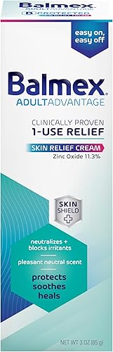 Balmex Adultadvantage Crema de alivio de la piel con tecnología Skinshield, 3 onzas