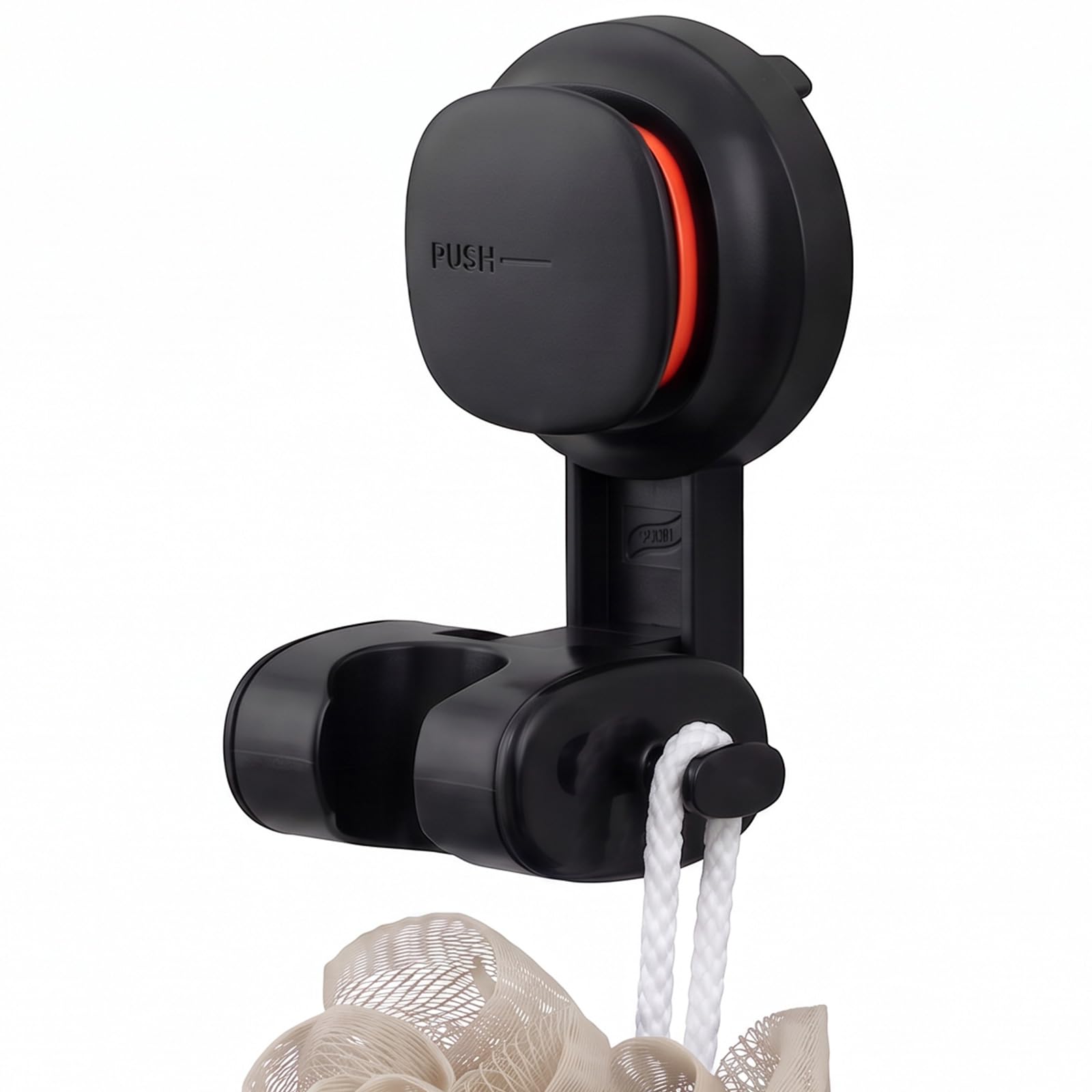 TAILI Shower Head Holder Suction,Visible Safety,with Hooks,Black