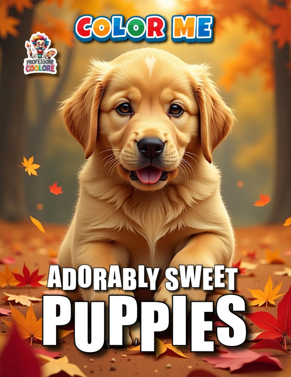Adorably Sweet Puppies – Coloring Book with 50 Pages: 50 cute puppy designs to color – for all dog lovers (Professore Coolore Mal- und Unterhaltungsbücher)
