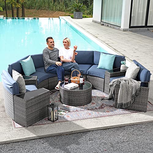 Balcony Furniture SUNSITT 4-Piece Outdoor Half-Moon Sectional