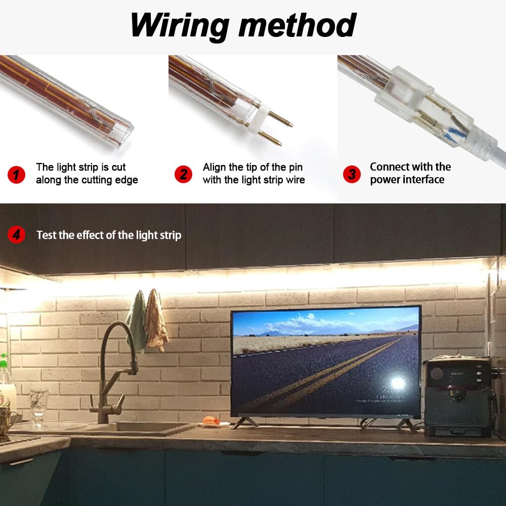 Tira LED 220V con encendido/apagado [30M, Blanco 6000-6500K],IP67 impermeable flexible,SMD5050,60 LEDs/m Guirnaldas luminosas CRI85+,decoración para cocinas,dormitorios,techos y tiendas