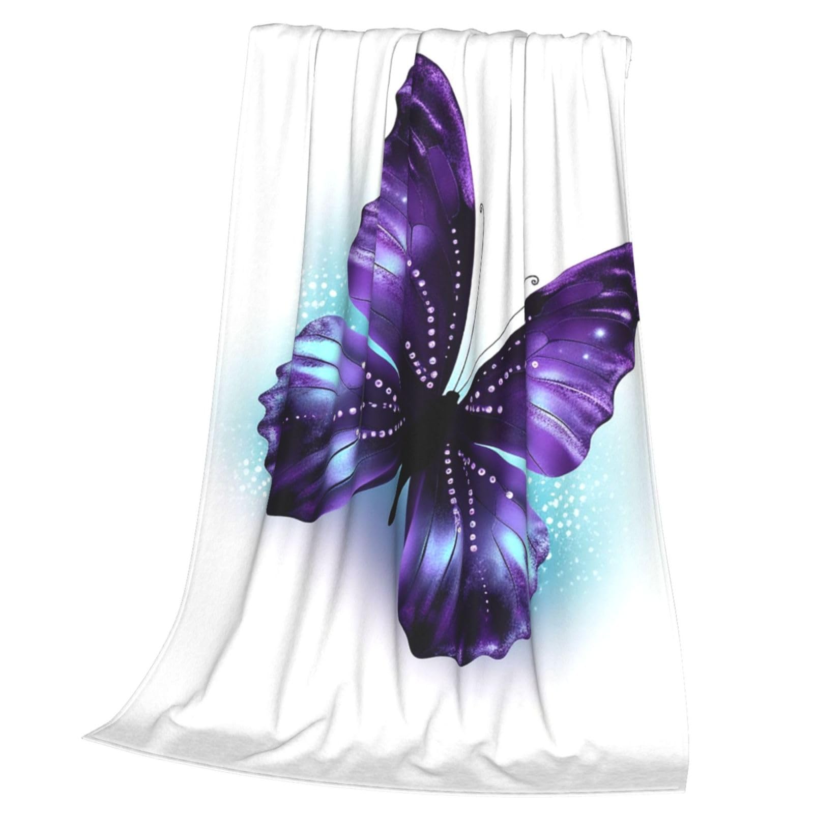 Couverture flanelle papillon bleu violet une idée cadeau réconfortante