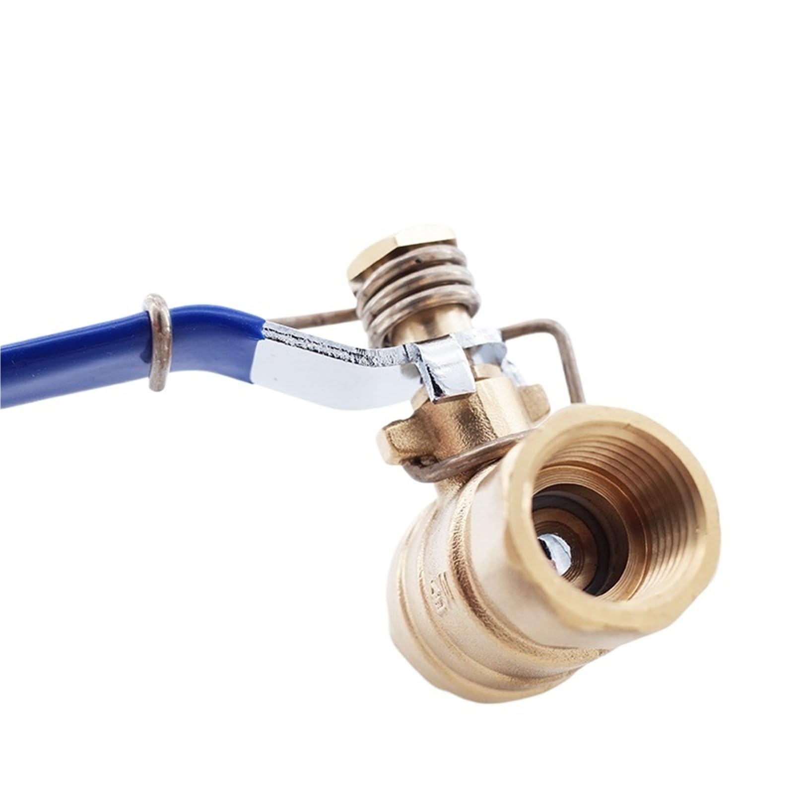 Válvula de bola con retorno automático por resorte en acero inoxidable DN15 de 1/2"