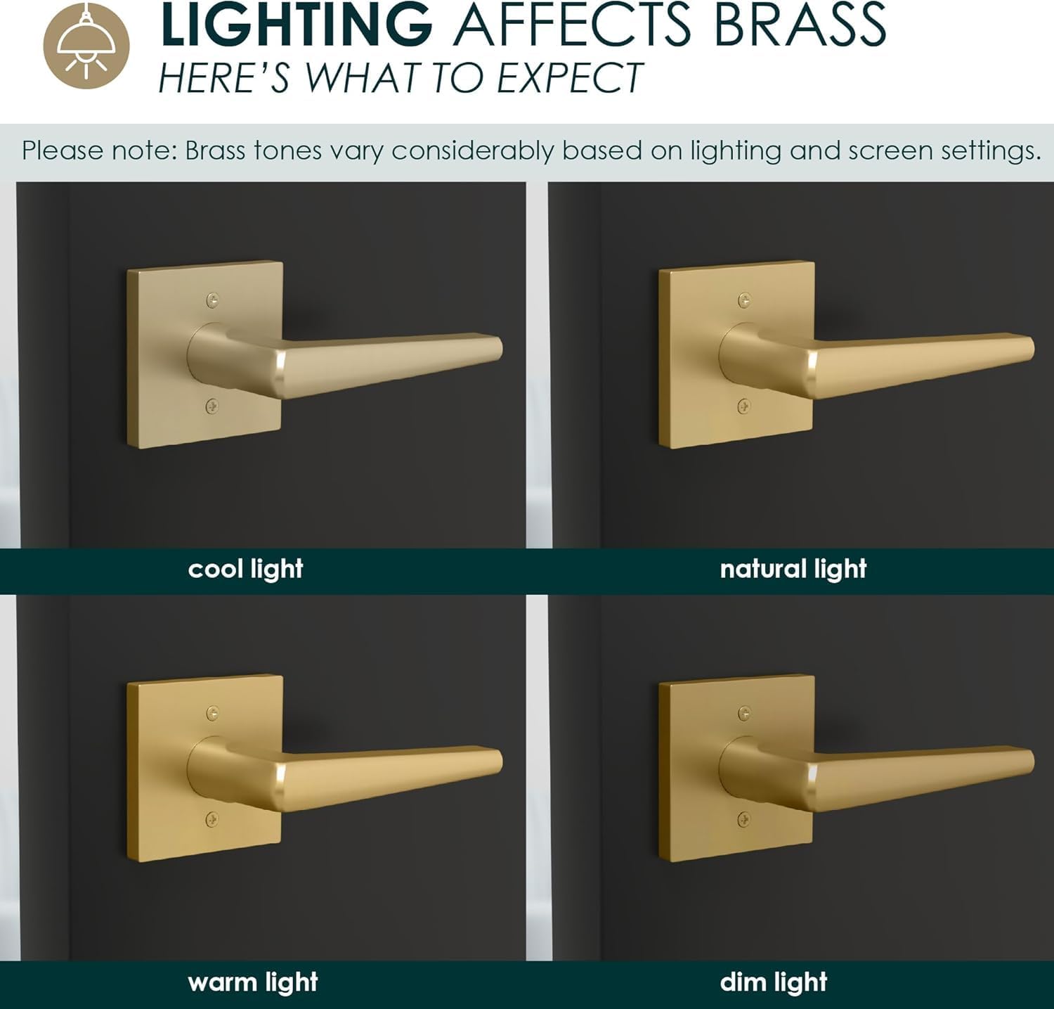 Mega Handles Schein Privacy Door Handle - 1 Pack Interior Reversible Gold Door Handle, Heavy Duty Bed & Bath Door Handles with Privacy Door Lock, Fits All Standard Doors - Satin Brass