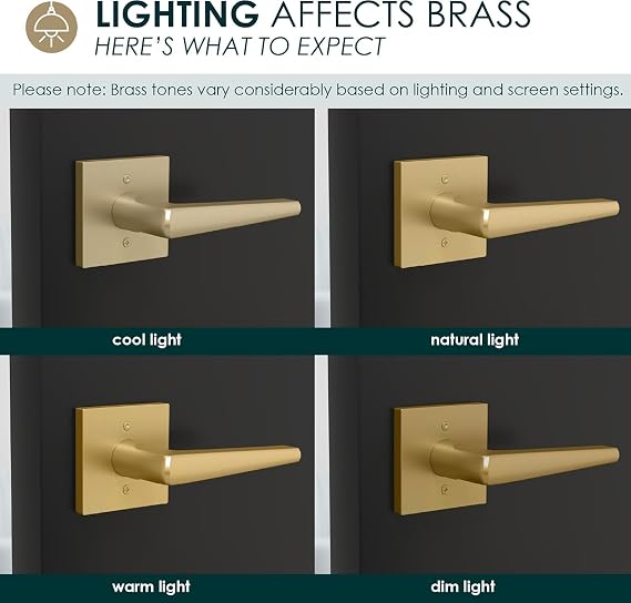 Mega Handles Schein Dummy Door Handles - 1 Pack Heavy Duty Gold Door Handle, Non-Turning Door Handle for Hallway, Closet & French Doors, Single Side, Fits All Standard Doors - Satin Brass