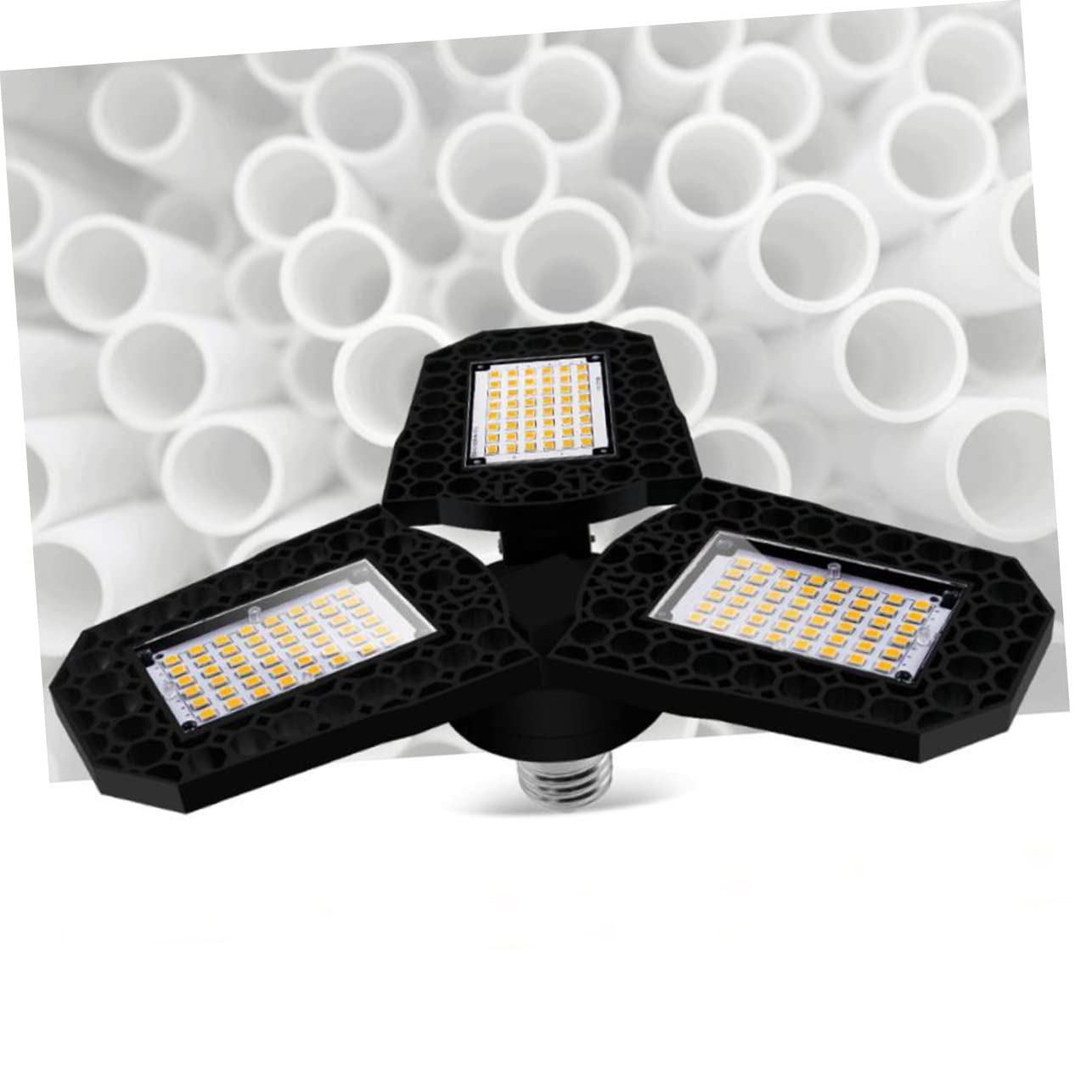 Lampe Garage Déformable à 8 1 Panneaux Ajustables, 6500 K Plafonnier