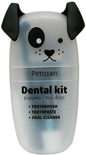 Petosan - Kit dental de raza para cachorros y juguetes con cepillo de dientes, pasta de dientes y limpiador de microfibra