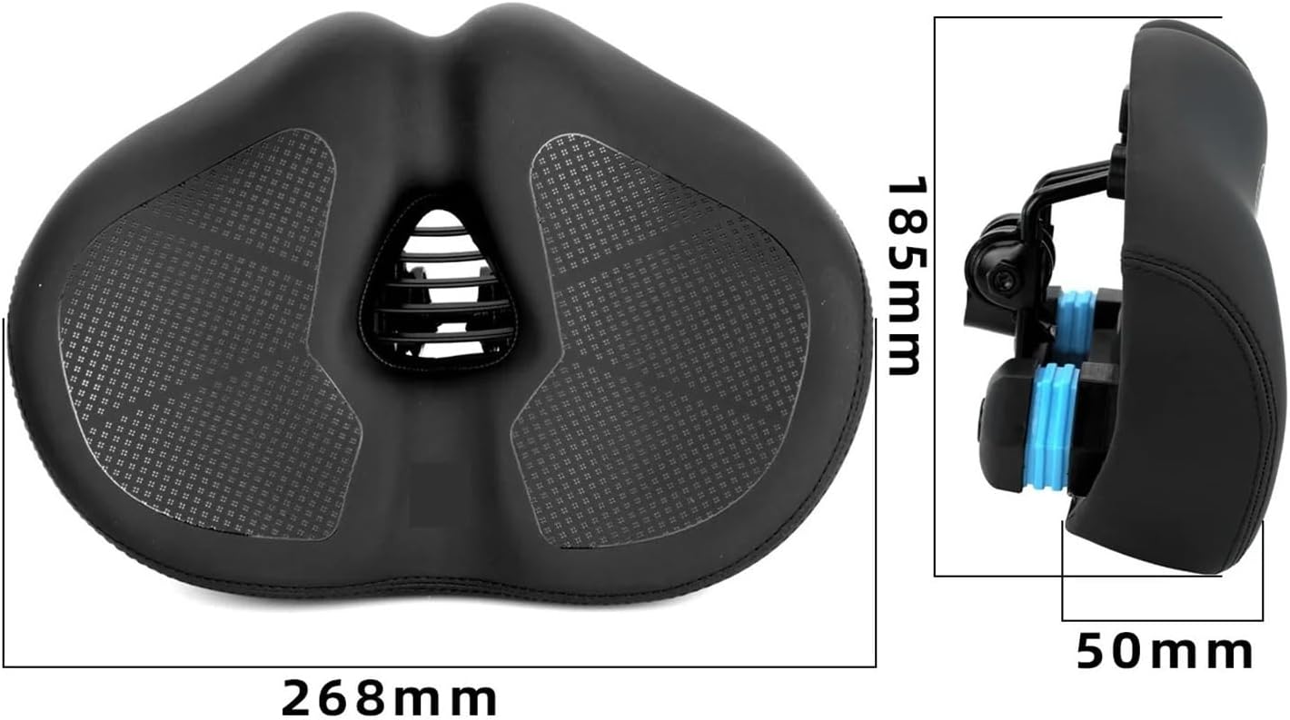 Winged Wide Bike Seat Cushion Padded for Men Women Compatible with Peloton City Electric Stationary Bikes