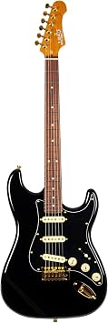 JS-380 Roasted Poplar Body Electric Guitar, Black 6-String