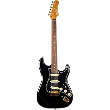 JS-380 Roasted Poplar Body Electric Guitar, Black 6-String
