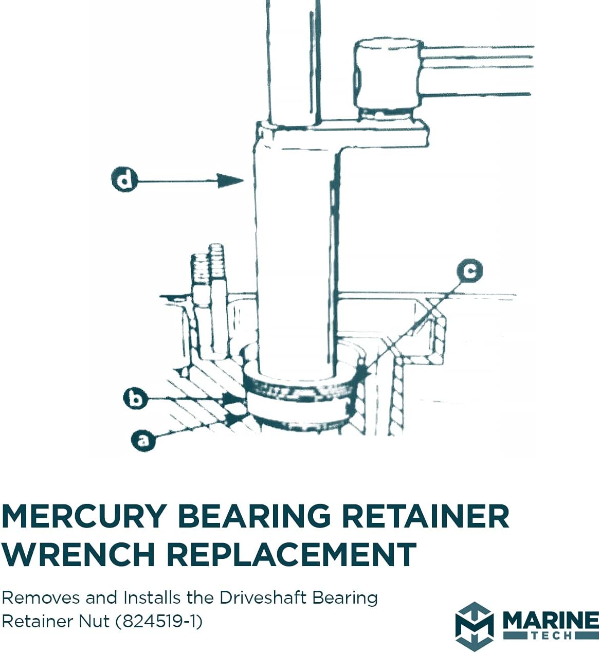 M Marine Tech Tools Mercury Bearing Retainer Wrench Replacement 91-43506T, Removes & Installs Driveshaft Bearing Retainer Nut, Mercury Outboard Tools, Mercruiser Sterndrive Alignment Tool