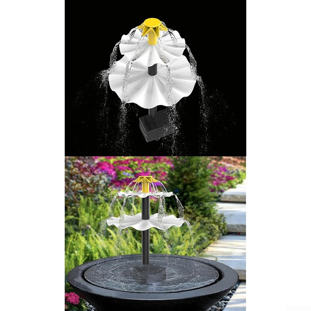 Zoegneer Solar-Springbrunnenpumpe, Wasserspiel, Vogeltränke, Outdoor-Gartendekoration, mit mehreren Düsen, einziehbarem Ständer und anpassbaren Sprühmustern, solarbetriebene Wasserzirkulation f