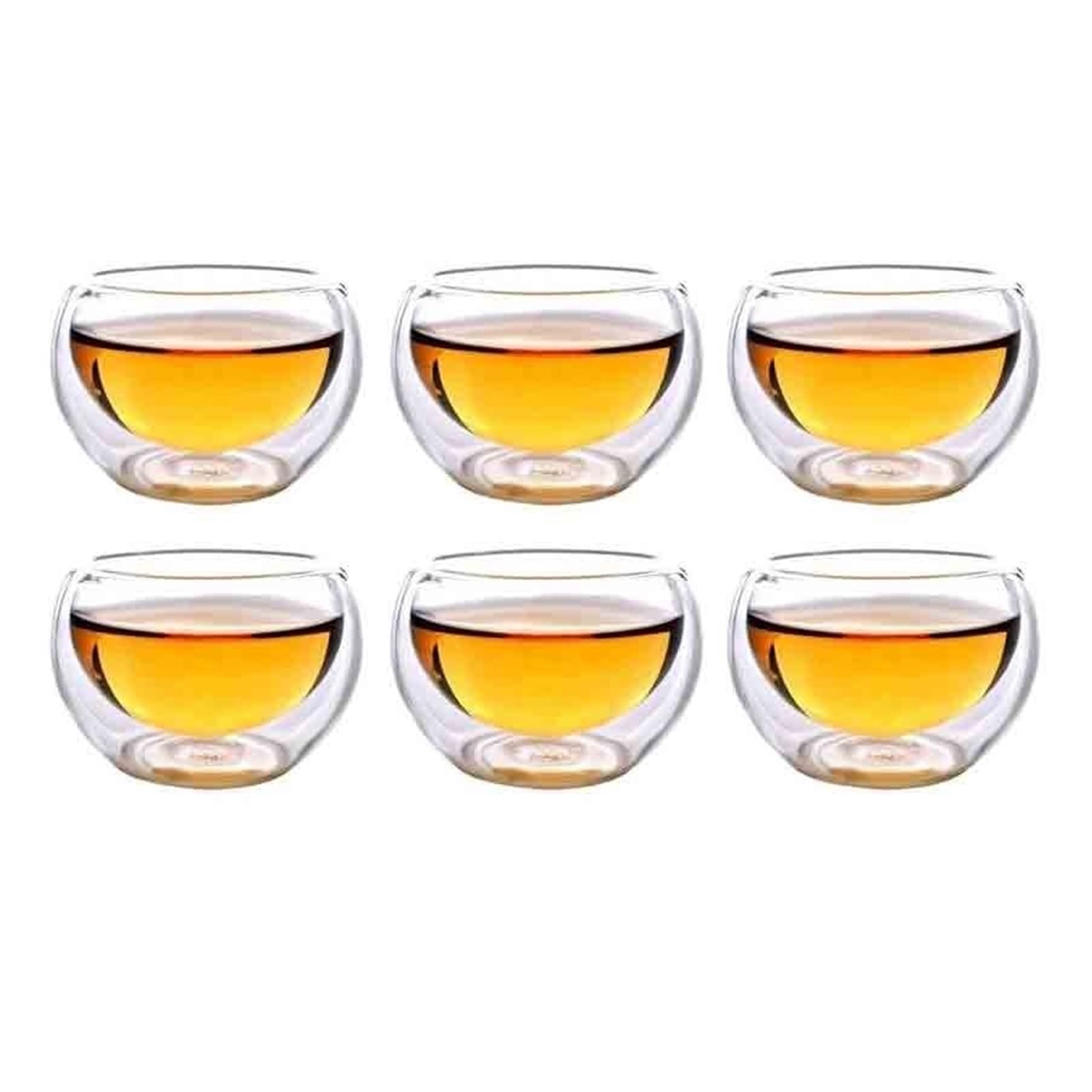 Tazas de té de vidrio doble pared para degustación relajante juego de 6 vasos transparentes