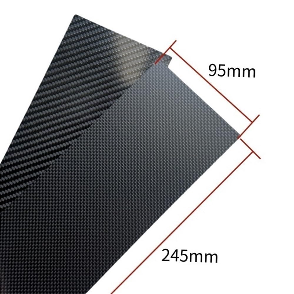 1pc Carbon Plate Panel High Composite Material, Thickness 0.5-5mm 3K Pure Carbon Fiber Laminate Board(Black,95x245x4.0mm)