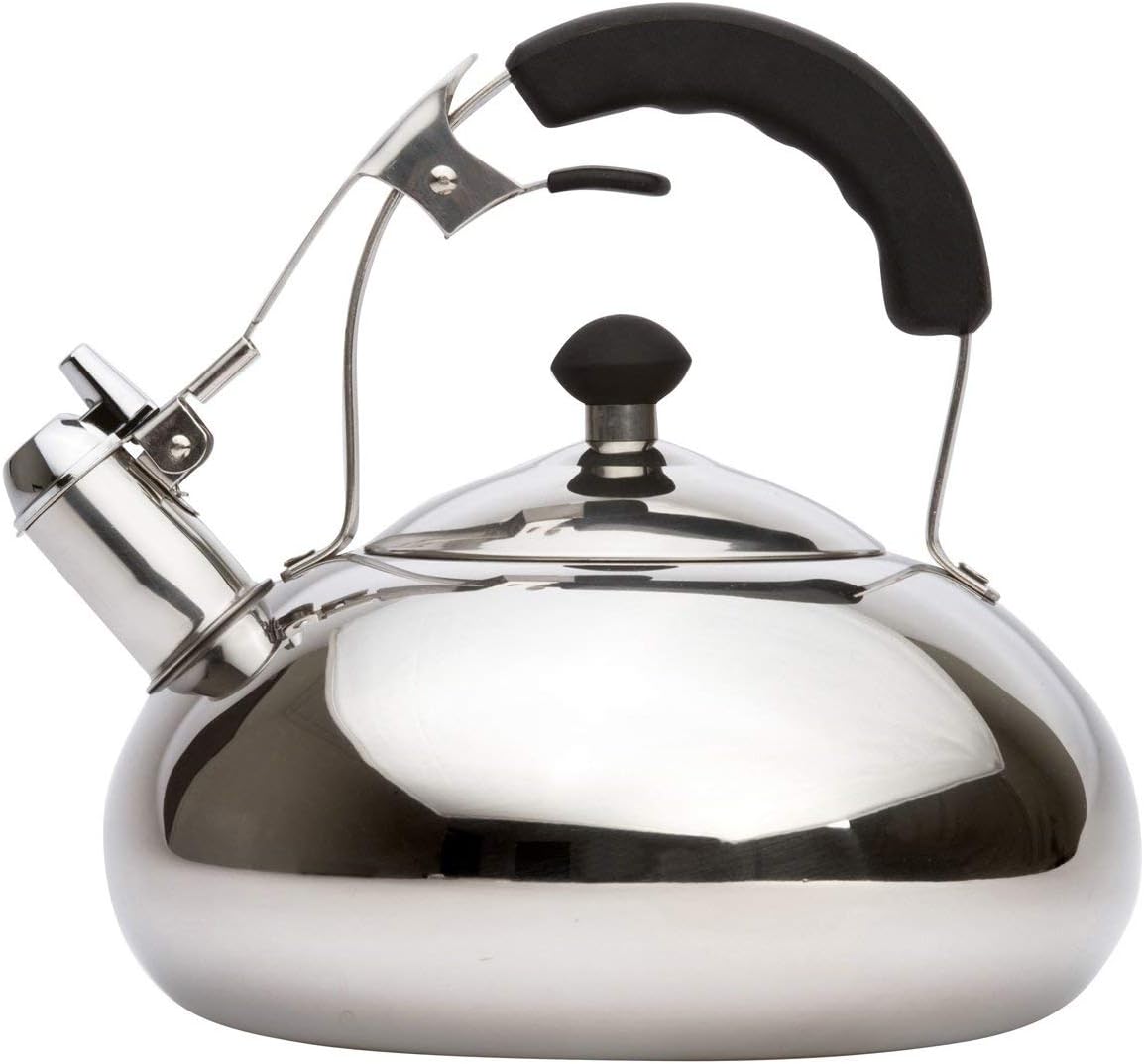 Stainless Steel Tea Kettle; Whistling Teapot Design; Large 3.0L (3.2 Quart)