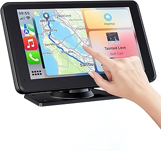 7" Portable Apple Carplay, Wireless Touch Screen Double Din Car Stereo Compatible Apple Carplay and Android Auto, Car Stereo with Bluetooth Backup Camera Navigation with Mirror Link