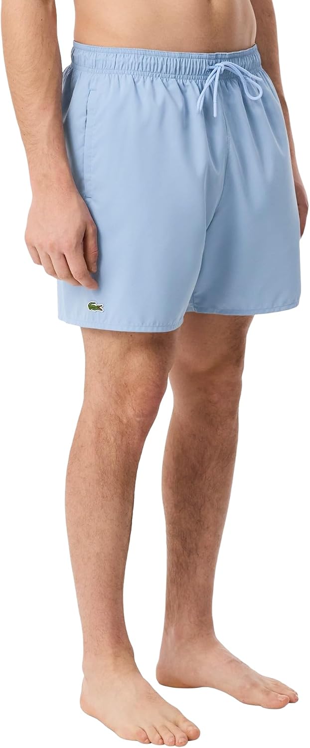 Lacoste Men's Mid Length Monochrome Swim Trunks