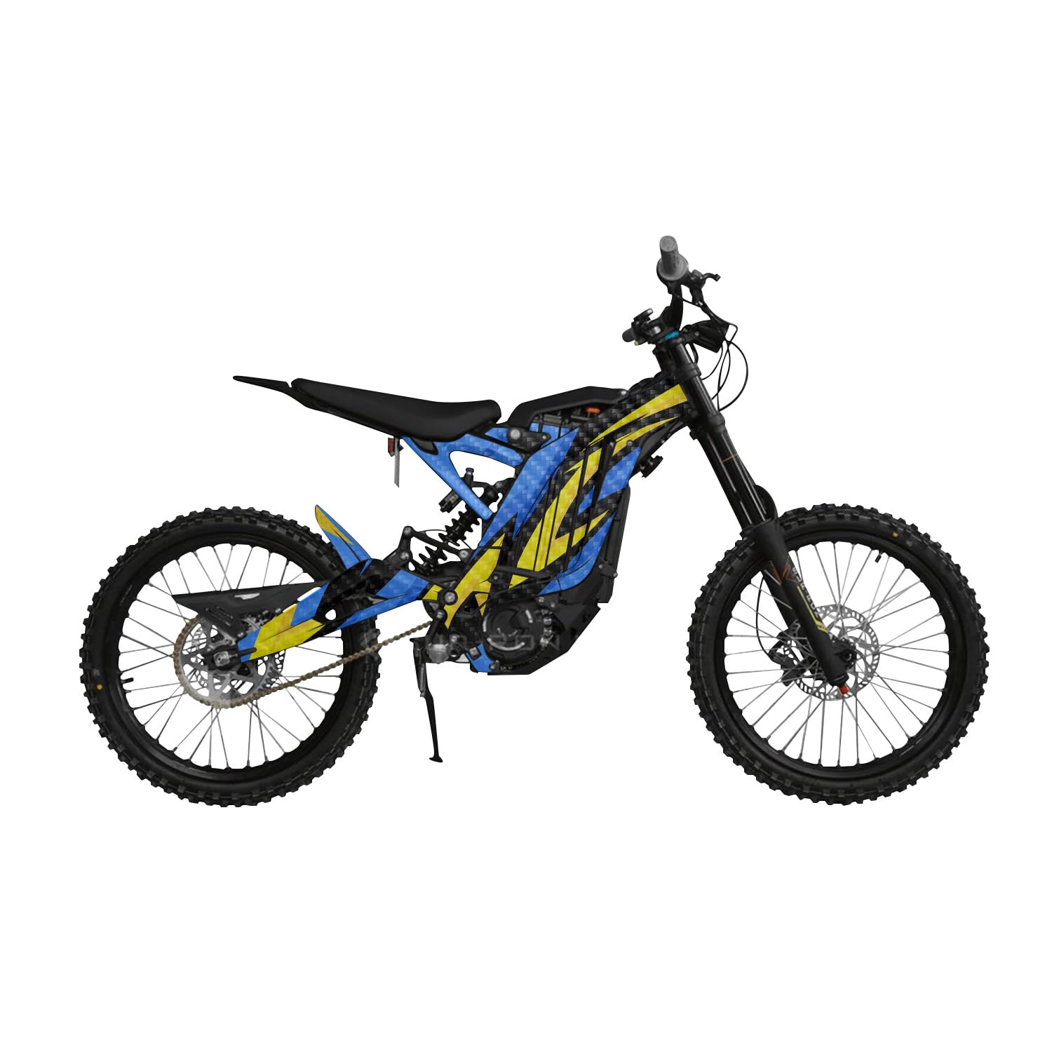Carbon Fiber Surron Light Bee Graphics Kit Wrap - Tribal Blue - Sur-Ron Skin - Premium 3M Vinyl Protective Wrap Decal Cover - Easy to Apply | Crafted in The USA by MightySkins