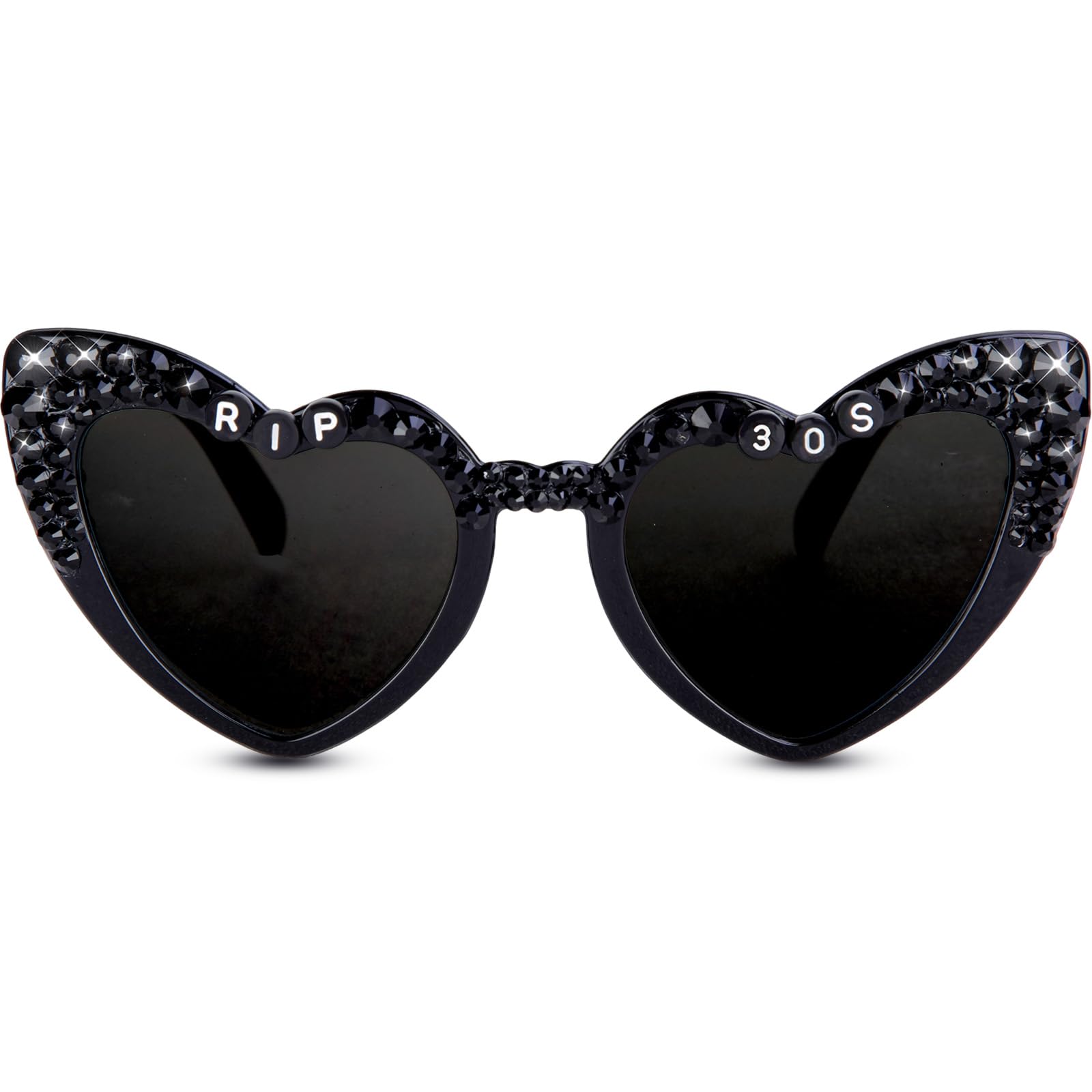 40th Birthday Glasses, Heart Shaped Sunglasses, Funny Rip 30s Birthday Decorations, Shiny Bling Diamond Pearl Sunglasses for Women Men, 40th Novelty Party Supplies Photo Props Accessories Gifts