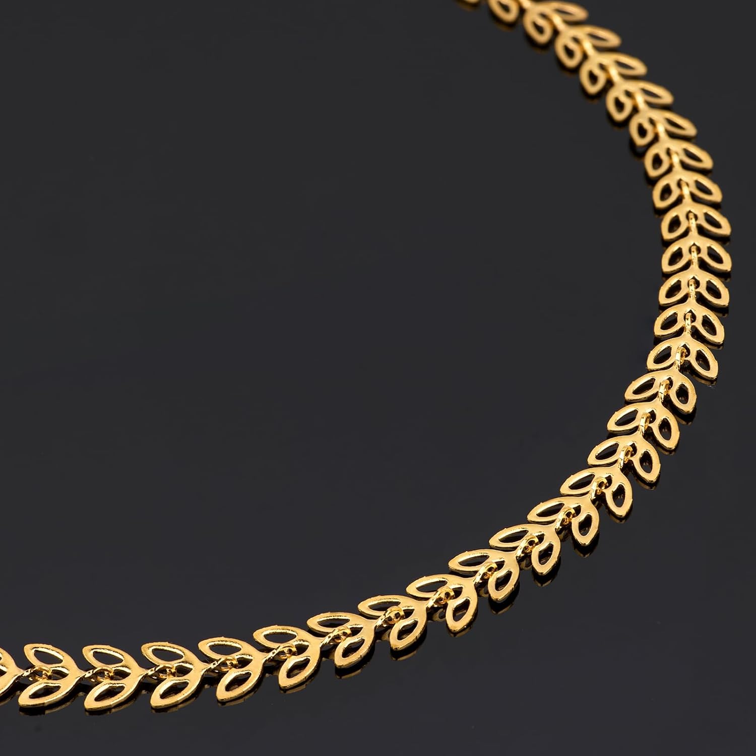 UMAOKANG 16.4 Feet Gold Plated Jewelry Making Chain, Stainless Steel Hollow Leaf Chain for Women Necklace DIY Craft Chain Roll - Image 4