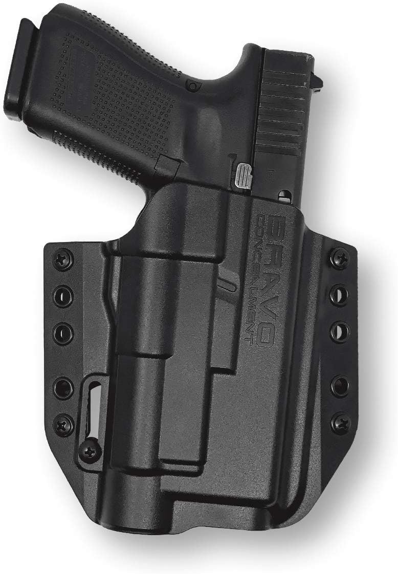 Holster for Glock 19/17 with Streamlight TLR-1 - OWB Holster for Concealed Carry/Custom fit to Your Gun - Bravo Concealment, Black