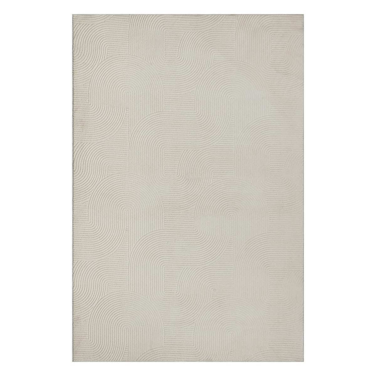 Mia’s Teppiche Rosy – Tapis 3D élégant avec Dos antidérapant, Doux, antiglisse et Facile d’Entretien, Crème, 120 x 160 cm