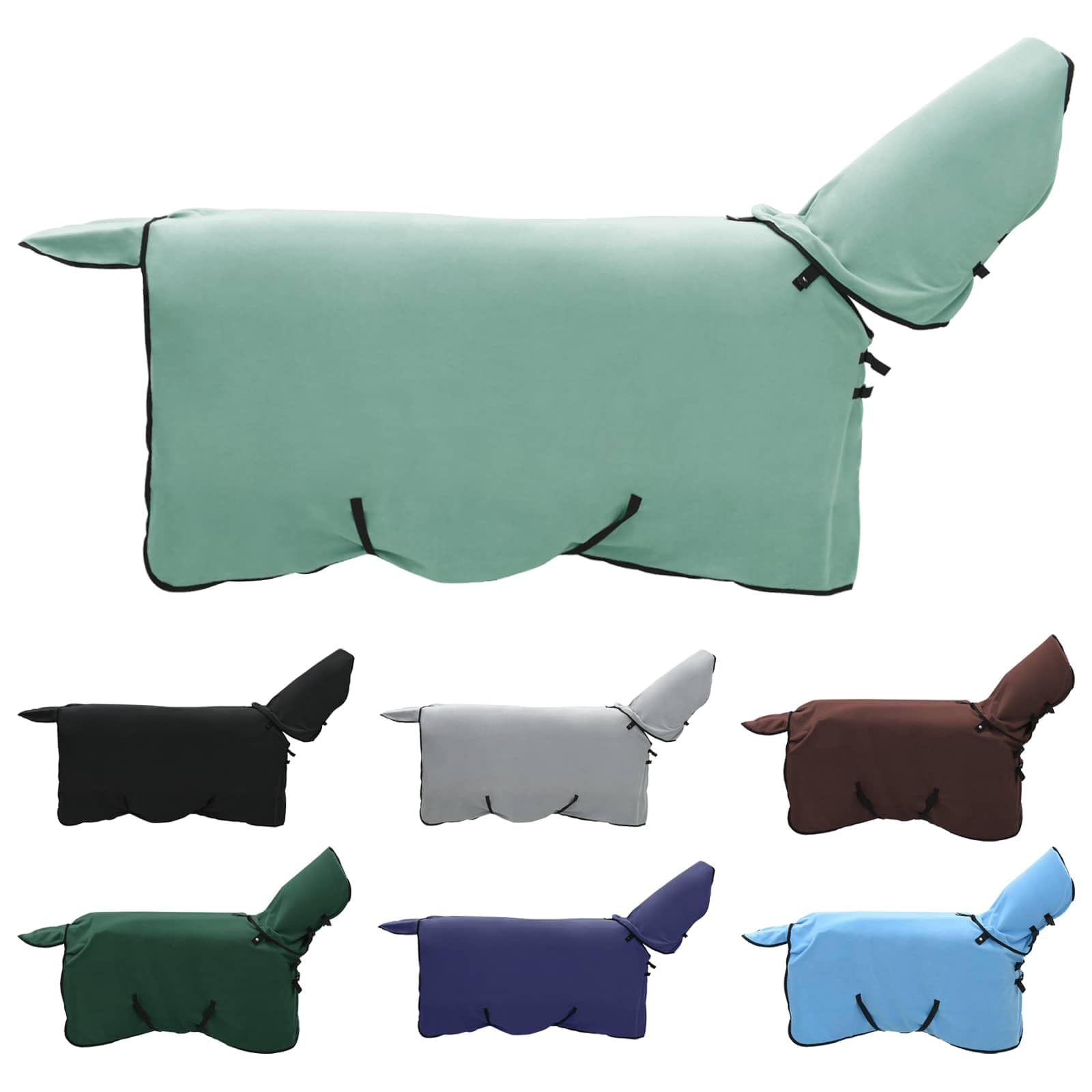 vidaXL Coperta per cavalli, in poliestere verde, moderna, coperta equestre, rimovibile, mantello caldo, funzionale, elegante accessorio per esterni