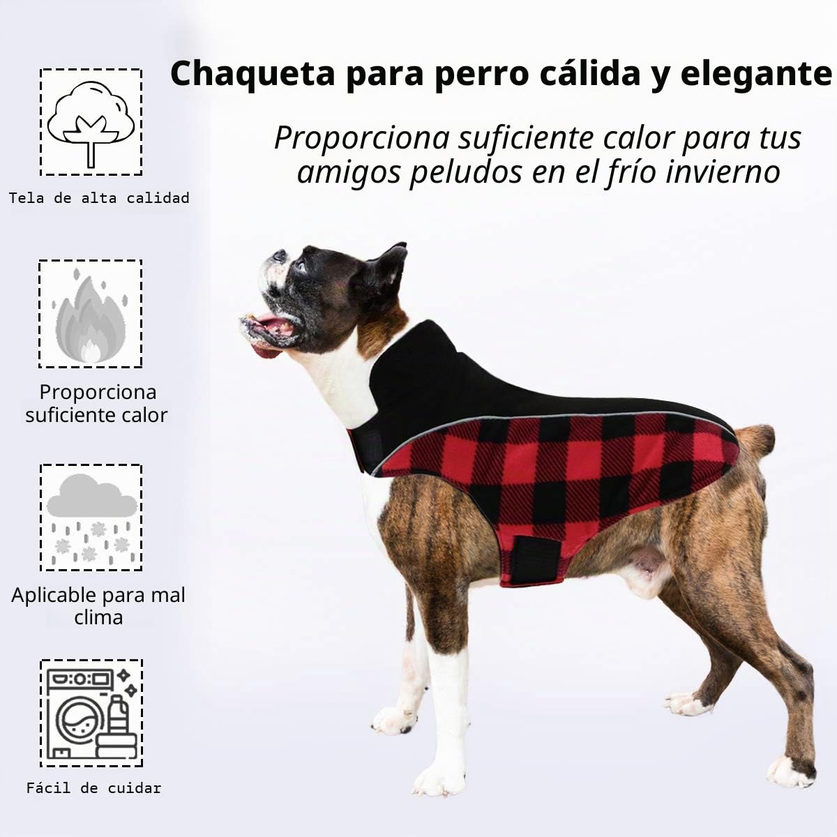CITÉTOILE Abrigo Perro a Prueba de Viento, Ropa para Reversible para Perros pequeños/Medianos/Grandes, Reflectante Chaqueta de Perro Caliente, Chaqueta Reflectante para Mascotas Invierno, Rojo, XL