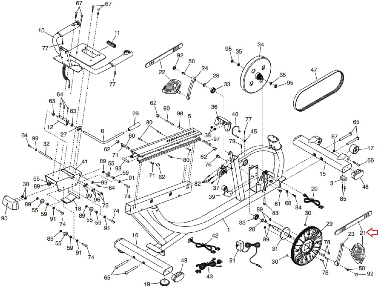 Right Pedal W/Strap Part 376163 Exercise Bike, Replacement Repair Part, Smooth Operation, Reliable Fit, Home Gym Maintenance