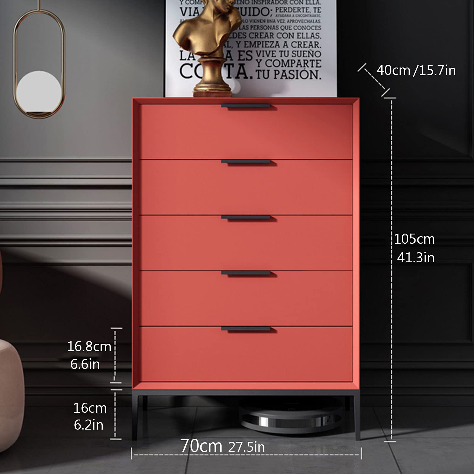 Amazon｜箪笥、5つの引き出し収納ユニット、モダンなリビングルームの