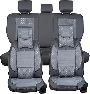 ACK STORE Lüks Deri Oto Koltuk Kılıfı Ön/Arka Set Elit Seri Füme Toyota Avensis ile uyumlu