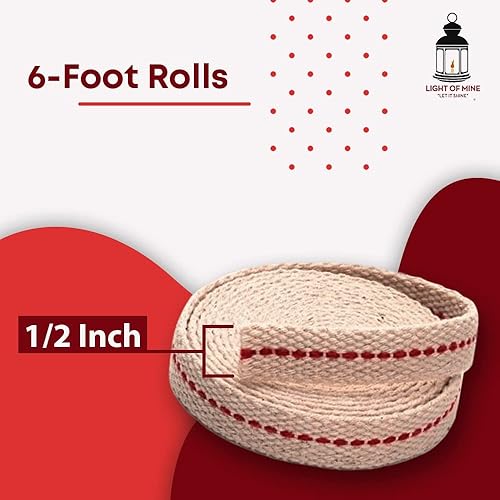 Miniatura 3 de Light Of Mine, mecha plana 100% de algodón, 33pies, rollo para lámparas de aceite y linternas que funcionan con aceite de parafina y queroseno, con