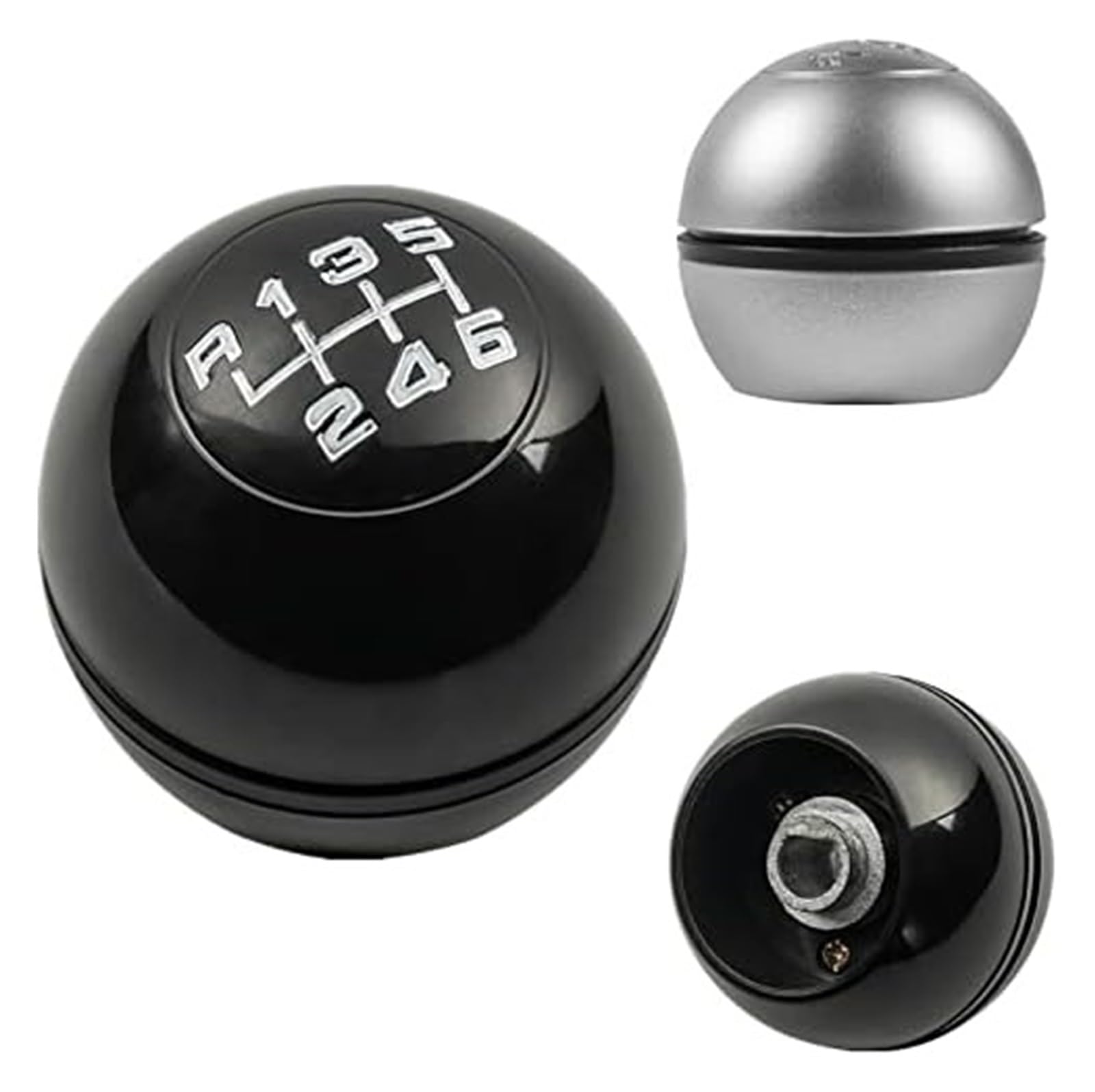 Levier Changement Vitesse Pour A&lfa Pour Romeo Pour Giulietta 2010-2019 5/6 Vitesses Pommeau Levier Vitesse Manuel Manette Vitesse Bâton Tête Handball Style Voiture(5 Speed Chrome)