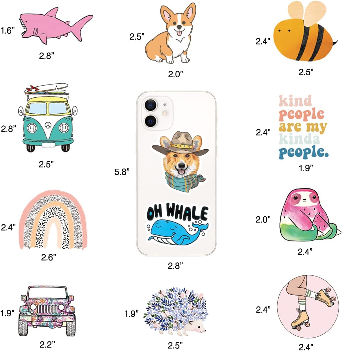 100Pcs Cute Stickers Pack,VSCO Vinyl Decals for Water Bottles Laptop Phone Case Book